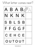 What letter comes next Coloring Page