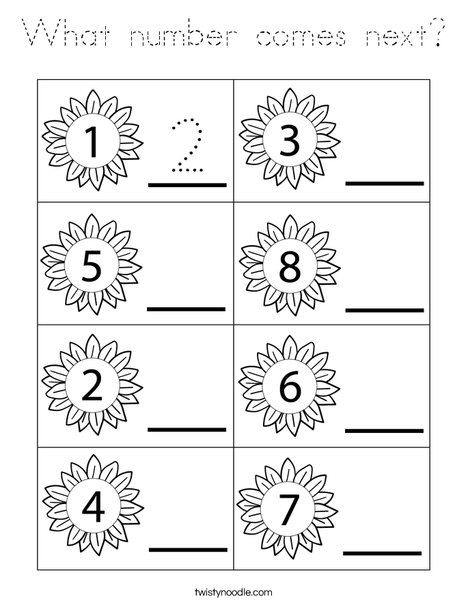 What number comes next? Coloring Page