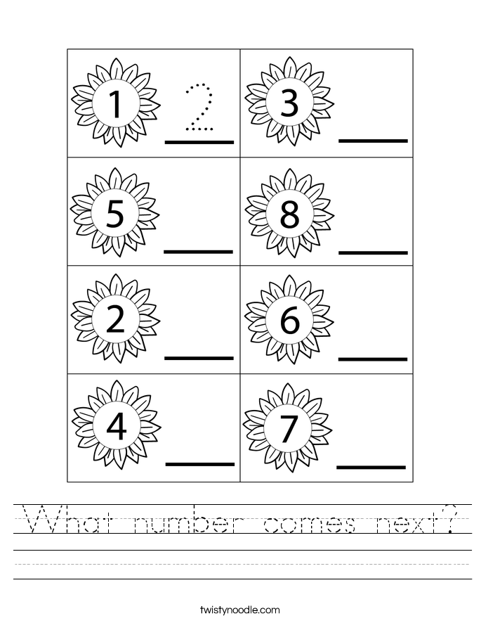 What number comes next? Worksheet