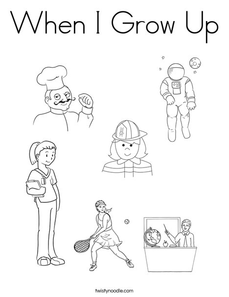 When I grow up Coloring Page
