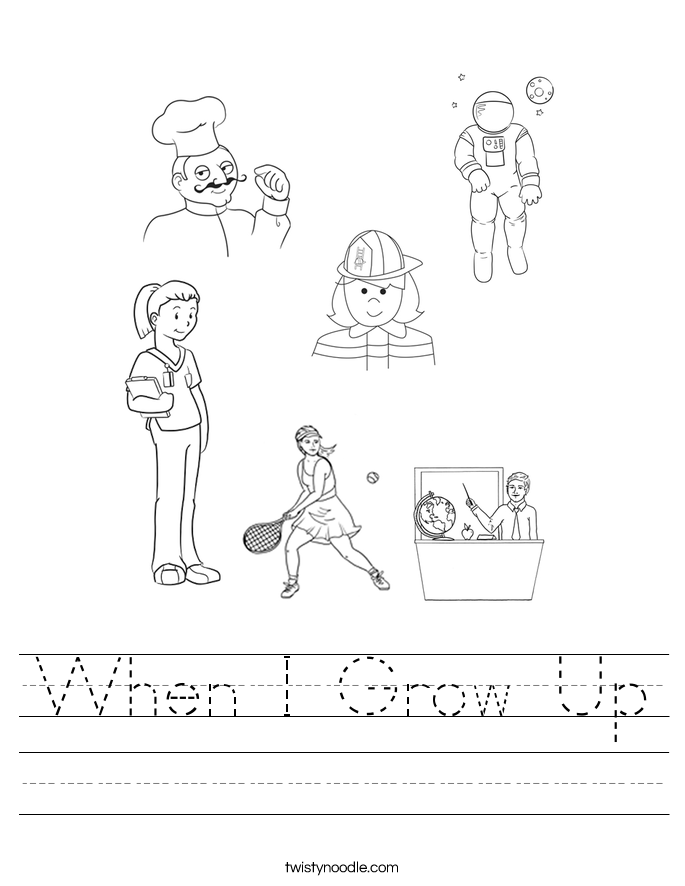 When I Grow Up Worksheet Twisty Noodle When I Grow Up Worksheet Twisty Noodle