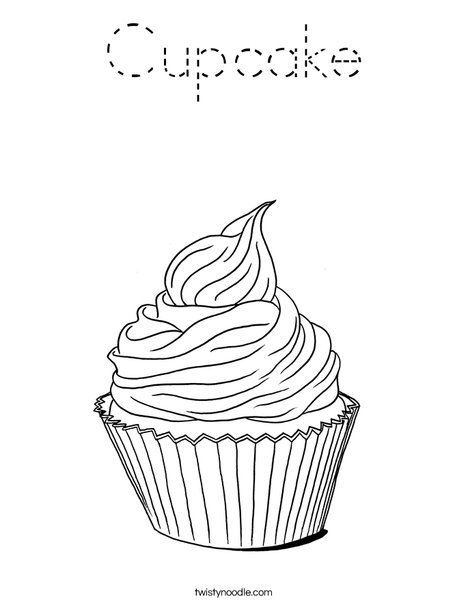 Whimsical Cupcake Coloring Page