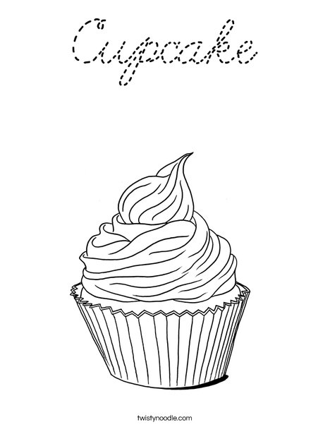 Whimsical Cupcake Coloring Page