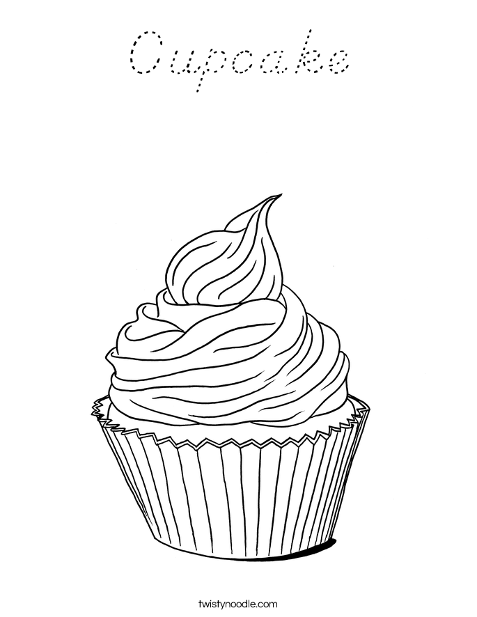 Cupcake Coloring Page