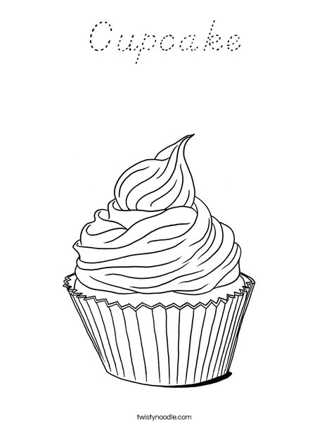 Whimsical Cupcake Coloring Page