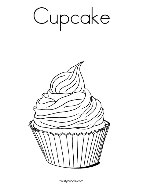 Whimsical Cupcake Coloring Page