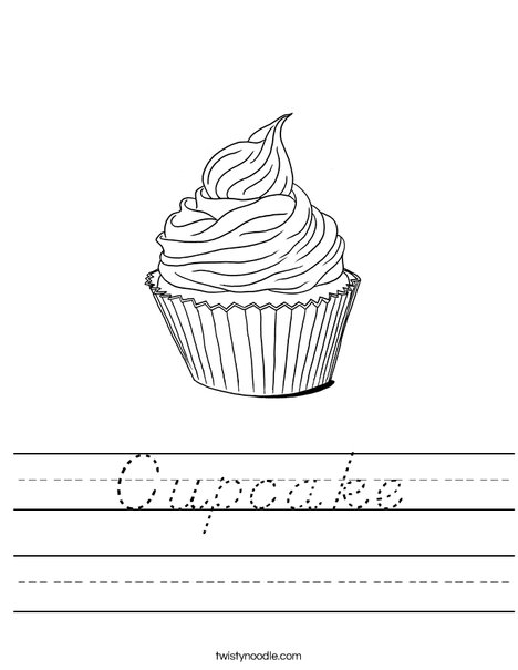 Whimsical Cupcake Worksheet