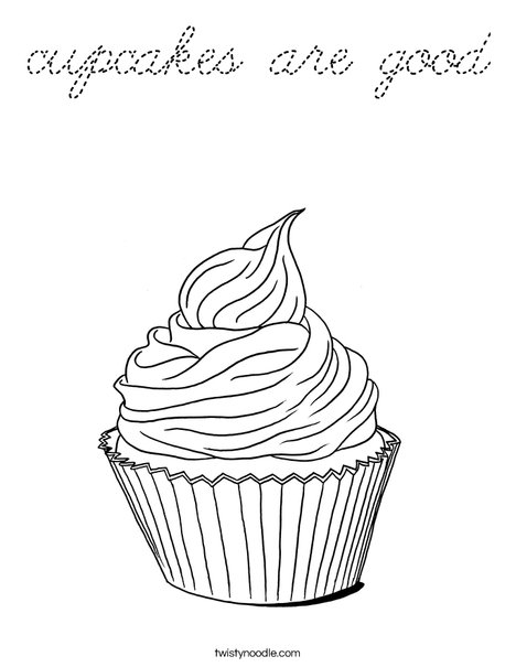 Whimsical Cupcake Coloring Page