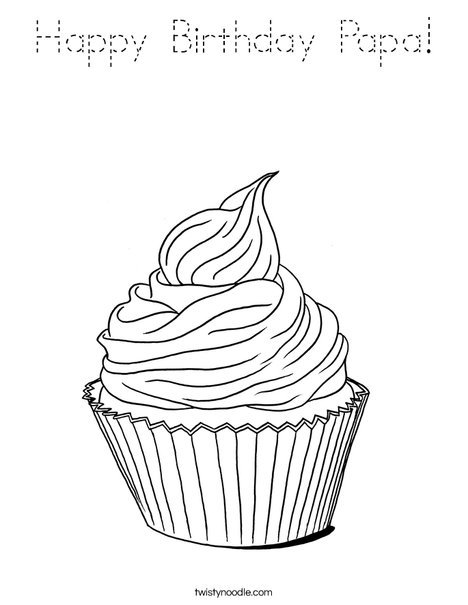 Whimsical Cupcake Coloring Page