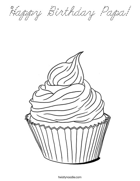 Whimsical Cupcake Coloring Page