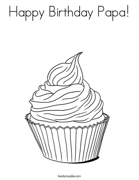 Whimsical Cupcake Coloring Page