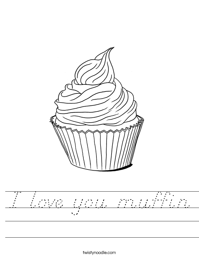 I love you muffin Worksheet