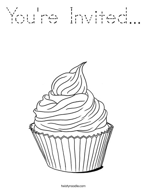 Whimsical Cupcake Coloring Page
