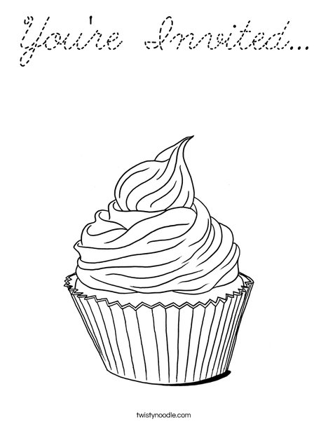 Whimsical Cupcake Coloring Page