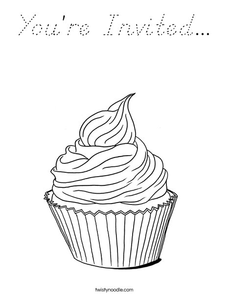Whimsical Cupcake Coloring Page
