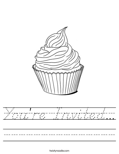 Whimsical Cupcake Worksheet