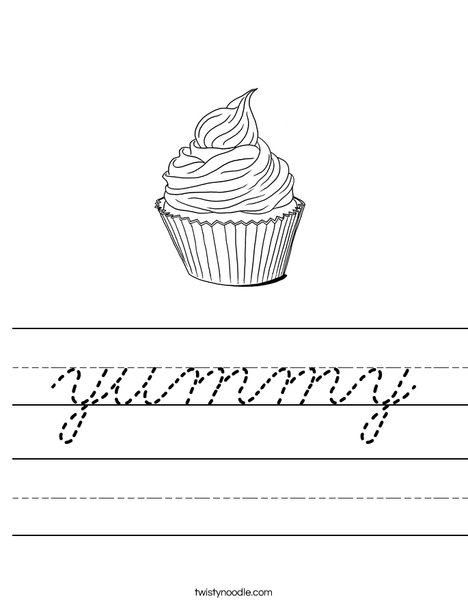 Whimsical Cupcake Worksheet