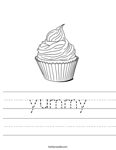 Whimsical Cupcake Worksheet