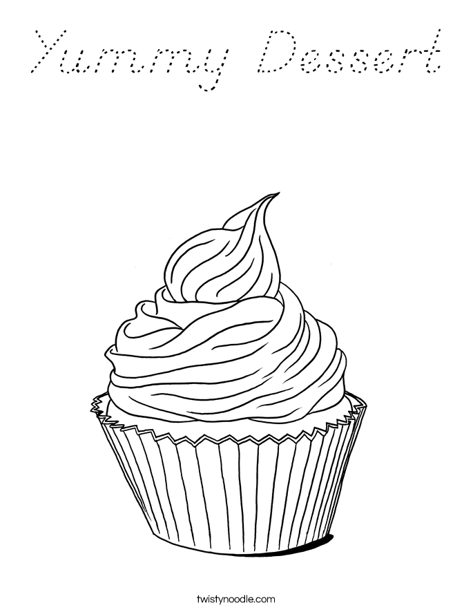 Yummy Dessert Coloring Page