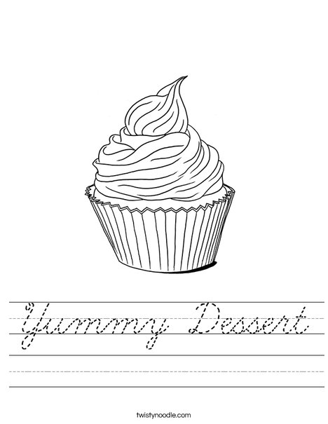 Whimsical Cupcake Worksheet