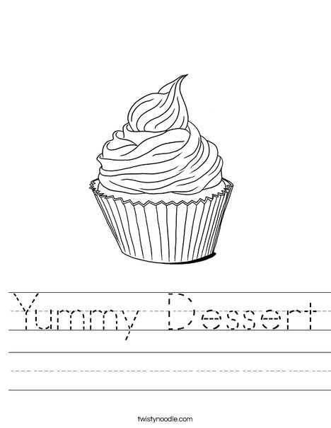 Whimsical Cupcake Worksheet