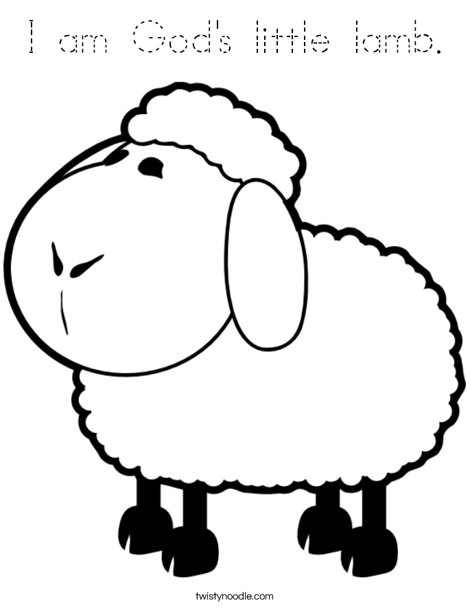 I am God's little lamb. Coloring Page