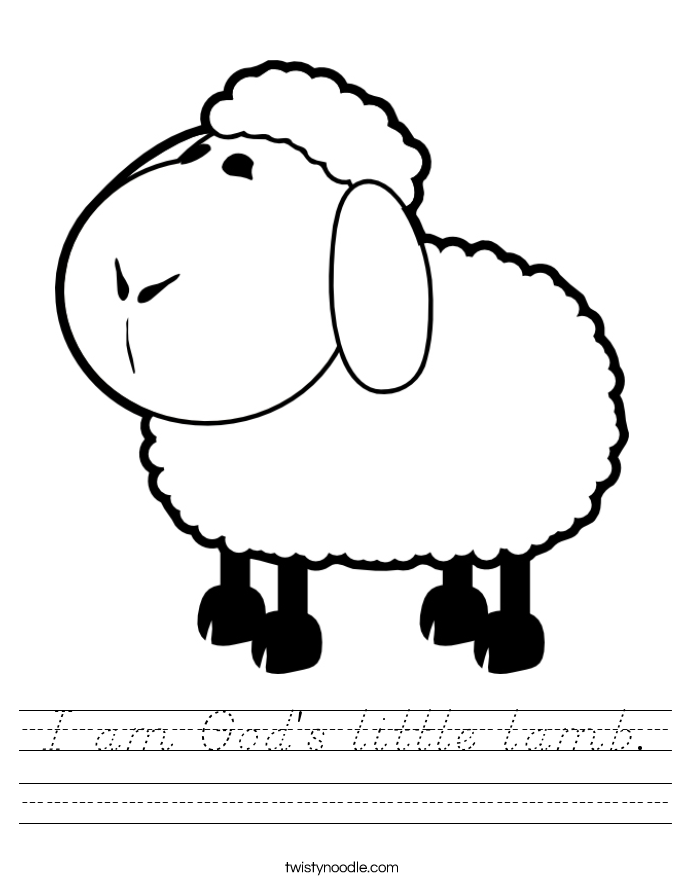 I am God's little lamb. Worksheet