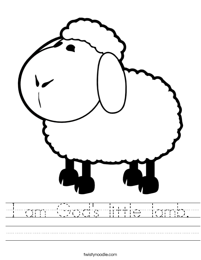 I am God's little lamb. Worksheet