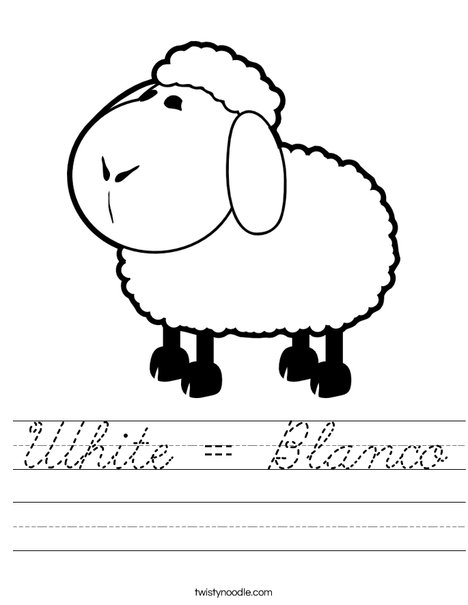 White Sheep Worksheet
