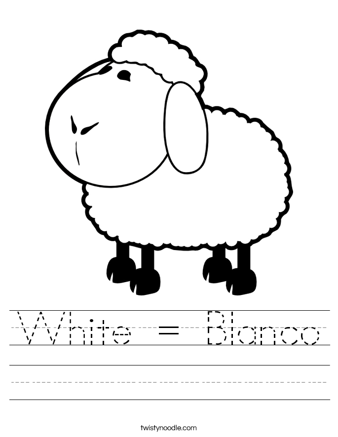 White = Blanco Worksheet