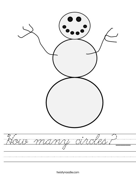 White Snowman Worksheet