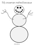My snowman melted becasue Coloring Page