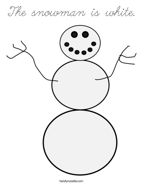 White Snowman Coloring Page