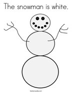 The snowman is white Coloring Page