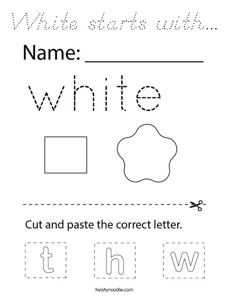 White starts with... Coloring Page