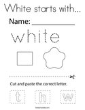 White starts with Coloring Page