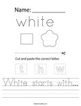White starts with... Worksheet