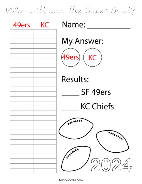 Who will win the Super Bowl? Coloring Page