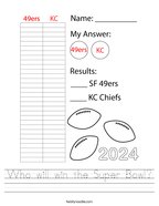 Who will win the Super Bowl Handwriting Sheet