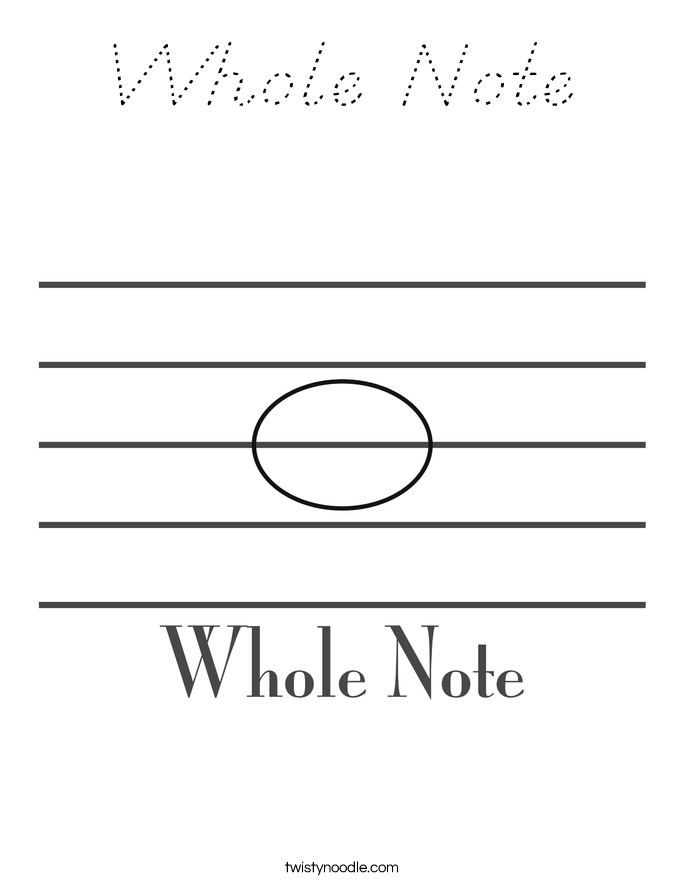 Whole Note Coloring Page