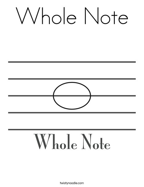 Whole Note Coloring Page