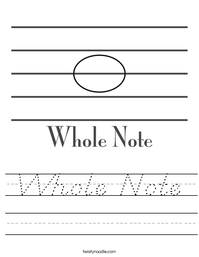 Whole Note Worksheet