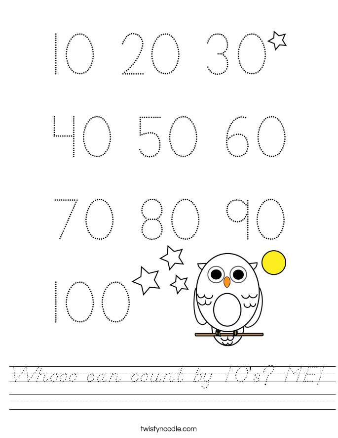 Whooo can count by 10's? ME! Worksheet