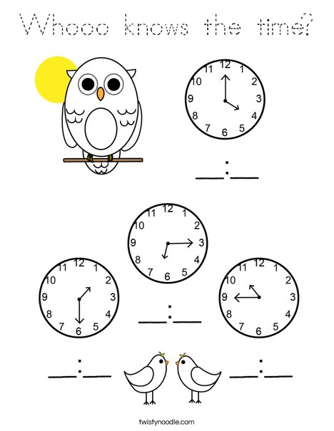 Whooo knows the time? Coloring Page