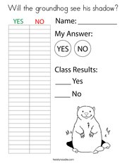 Will the groundhog see his shadow? Coloring Page