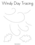 Windy Day Tracing Coloring Page