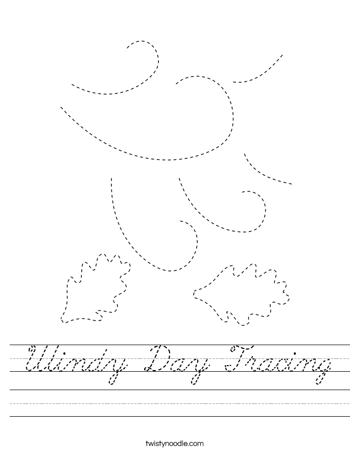 Windy Day Tracing Worksheet