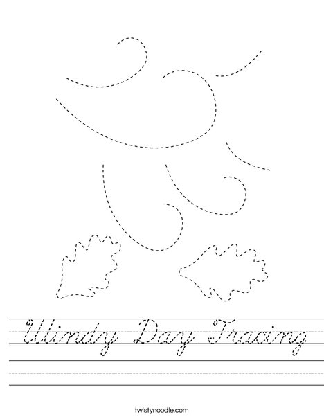 Windy Day Tracing Worksheet