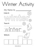 Winter Activity Coloring Page
