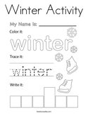 Winter Activity Coloring Page